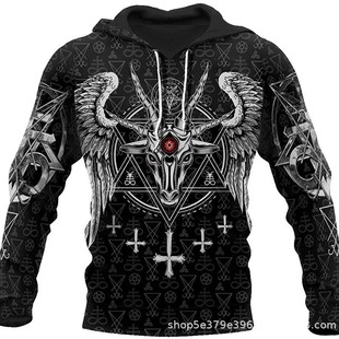 Fashion Hot Cross-border 3D Sweatshirt Men's Viking Warrior Series Printed Street Fashion Classic Hoodie