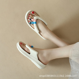 2024 New Style Flip-Flops Women's Summer Outfit Beach Seaside Swimming Pool Sandals and Slippers Non-Slip Soft Bottom Thick Bottom