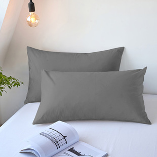 Solid color pocket pillow pillowcase pillowcase pillowcase pillowcase comfortable breathable pair of student dormitory wholesale cross-border