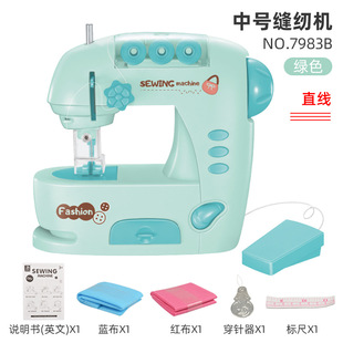 Cross-border puzzle electric lighting sewing machine small household appliances toys children play house sewing DIY masks girls toys
