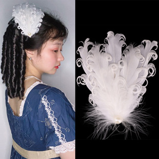 Ins Style Feather Side Clip Hairclip Fairy Cyber Celebrity Super Fairy Maomao Hanfu Antique Side Clip Angel Mori Style Clip