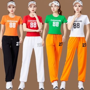 Summer ghost step dance 2025 new square dance clothing sports aerobics dancing clothes fashion performance clothing group