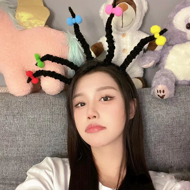 Little Witch Mona Hair Hoop Cute Twist Stick Halloween Hair Fried Funny Line Up Bow Fried Head Party Birthday