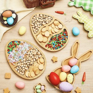 Cross-border New Products Christmas Snack Tray Home Kitchen Dried Fruit Fruit Plate Easter Bunny Snack Candy Tray