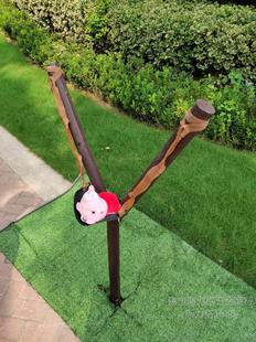 Real-life Solid Wood Large Slingshot Angry Birds Ejection Game Opening Activity Warm-up Props Leather
