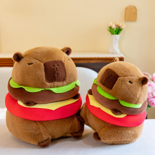 Capibala Hamburger Capybara Plush Toy Doll Children's Companion Sleeping Doll Toy Pillow Birthday Gift