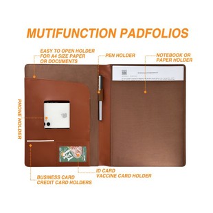 Amazon leather file folder business leather material protective cover office binder meeting File Organizer