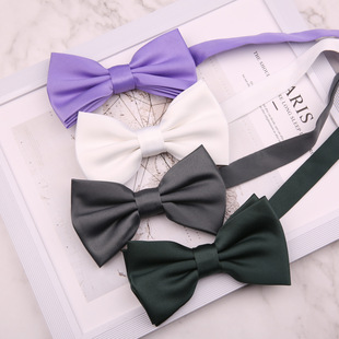 Men's Solid Color Groom Wedding Bow Tie Best Man Wine Red Wedding Bow Dress Black White Yellow Red Blue