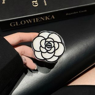 Fashion Light Luxury Creative Camellia Magnetic Airbag Mobile Phone Bracket Suitable for MagSafe Retractable Desktop Support