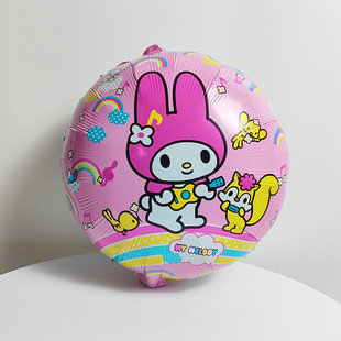 Sanrio Kulomi Theme Balloon Aluminum Film Decoration Girl Baby One Year Birthday Party Layout Photo Props