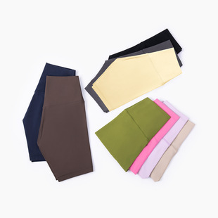 Spring and Summer 2024 New No Size Sports Yoga Pants Leica High Waist Three-point Pants Naked Hip Peach Pants for Women