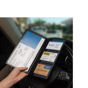 Customized Car Document Insurance Contract Information Cosmetics Bag Pu Bill Various Card Bags