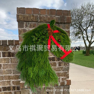 Cross-border Trade Christmas Decoration Double Horse Head Christmas Wreath Horse Head Wreath
