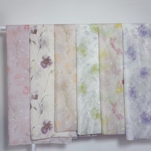 Guofeng Imitation Tencel Stereo Printing Cool Hanfu Cheongsam Cardigan dress Clothing Fabric Printed Fabric Chiffon