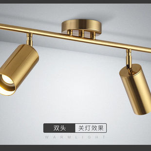 Nordic Golden Spotlights Track Lamps Simple Living Room Shop Restaurant Clothing Store Aisle Surface Mounted Ceiling Lamps Rotating Lamps