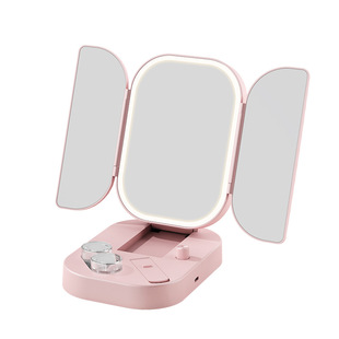 2025 new portable folding makeup mirror bedroom dormitory desktop led light intelligent multi-functional desktop mirror