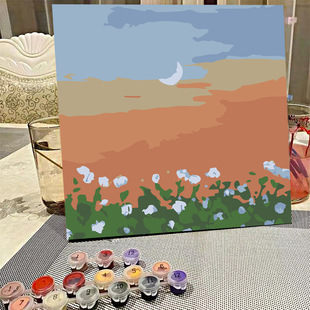 Digital oil painting diy coloring painting children's filling cartoon animation coloring handmade decorative painting living room landscape wholesale