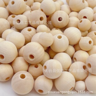 Spot large hole wooden beads 6-50mm handmade beaded log loose beads Lotus round beads diy wood jewelry accessories