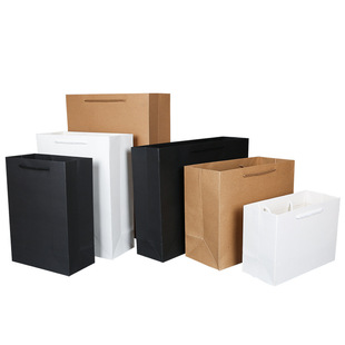 Ready Stock Clothing Handbag Gift Bag Kraft Paper Bag Shopping Mall Shopping Bag Packaging Handbag Wholesale Printed logo