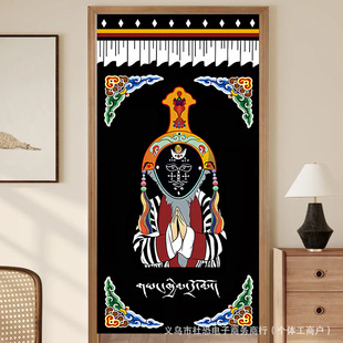 Tibetan Door Curtain Hanging Cloth Ethnic Style Tibetan Living Room Bathroom Bedroom Kitchen Decoration Tapestry Live Broadcast Background Cloth