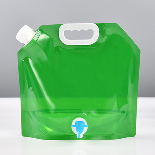 Travel outdoor portable folding water bag with valve with lift plastic portable thick large capacity water storage bag wholesale