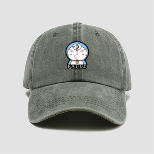 Robot Cat Cartoon Animation Peripheral Hat Baseball Cap Men's and Women's New Soft Top Peaked Hat Sun Hat Outdoor Casual