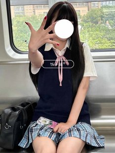 Original JK Uniform Vest Sweater Knitted Shirt Vest 2024 Spring/Summer Loose Top Overlay Academy Style suit