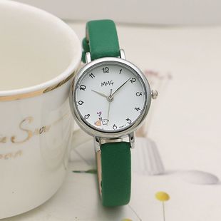 Silver Shell cartoon digital surface watch college style fashion men's and women's watch versatile student quartz watch 8083
