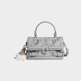 Contrast Color Portable Box Bag Women's 2025 Spring Women's All-match Shoulder Bag Niche High-end Messenger Bag