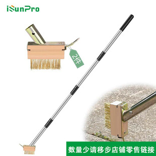 Cross-border New Hot-selling Garden Crack Weeding Machine Manual Gap Weeding Tool Wire Weed Wooden Handle Brush