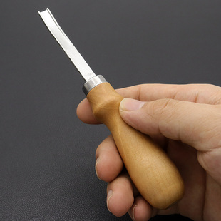 Leather Thinning Wide Shovel diy Hand Drum Segment Peeling Edge Treatment Tool Solid Wood Handle Sharp Blade
