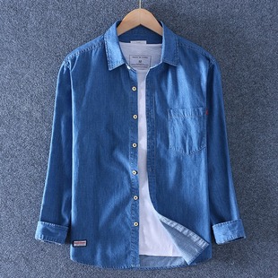 High-grade Sense Fried Street Shirt Men's Fall and Winter Wear Stacked cityboy Tooling Denim Shirt Coat oversize