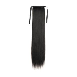 Clamping High Ponytail Wig Antique Hanfu Long Hair Braid Antique Chivalrous Man Unisex Black Straight Ponytail