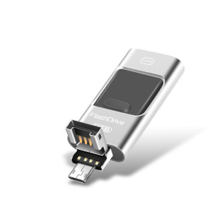 Wholesale Apple Android Phone USB Flash Drive Computer 128g Three-In-One Push-Pull USB Flash Drive 64g Suitable for 32Glogo Expansion
