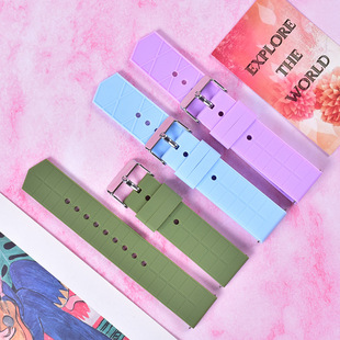in stock Quick Solid Color Silicone Strap for Huawei Apple Smart Watch Strap Cross-border Supply 20mm Strap