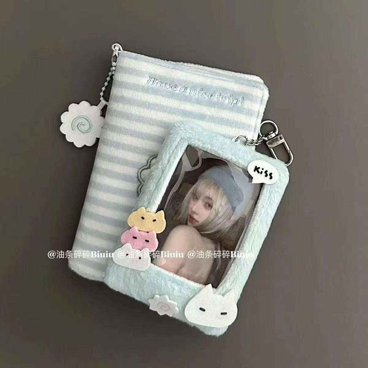 Cute Original Ins-Style Plush Card Holder for Campus Student Bus Cards, Photo Display, Id Card Holder, Niche Design