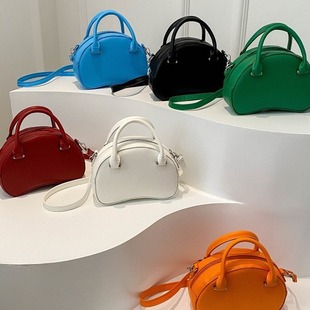 2024 New Fashion Small Square Bag Candy Color Stylish Shoulder Crossbody Bag Trendy Korean Style Portable Bowling Bag for Women