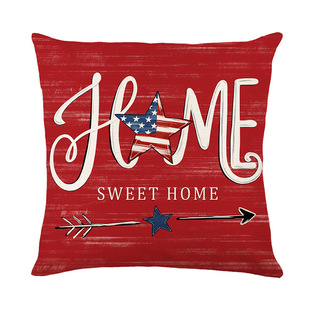 American Independence Day Pillow Case Digital Printing Linen Car Pillow Case Bedroom Living Room Bay Window Cushion Waist Pillow Case