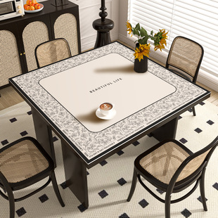 French High-grade Table Mat Waterproof Leather Table Tablecloth Oil-proof Non-washable Coffee Table Top Protective Mat Can be Cut