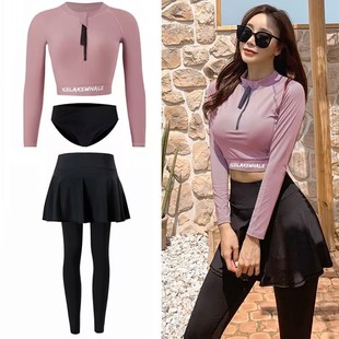 Korean Goddess Diving Suit New Jellyfish Suit Snorkeling Suit Surfing Long Sleeve Swimsuit Sunscreen Split Skirt Swimsuit