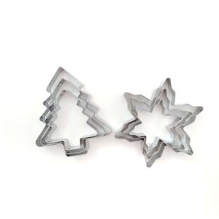 12-piece combination stainless steel biscuit baking mold snowflake Christmas mold cookie candy cake baking