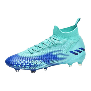 Cross-border Putian Football Shoes Men's High-top Spikes Seamless Flying Weaving Broken Nails Training Competition sneaker for Young Students