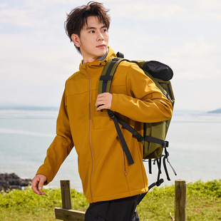 24 Autumn Soft Shell Women's fleece-lined Windproof Waterproof Outdoor Mountaineering Warm Jacket Soft Shell Men's Custom-made