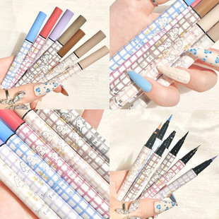xixi444 colorful colorful eyeliner small thin head brush head holding makeup not easy to smudges decolorize easy to apply makeup