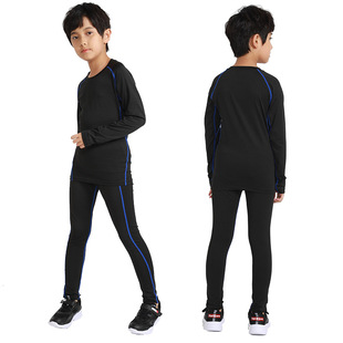 Girls' Fitness Clothes suit Sports Tight Clothes Elastic Quick-drying Breathable Basketball Football Running Base Tight Clothes