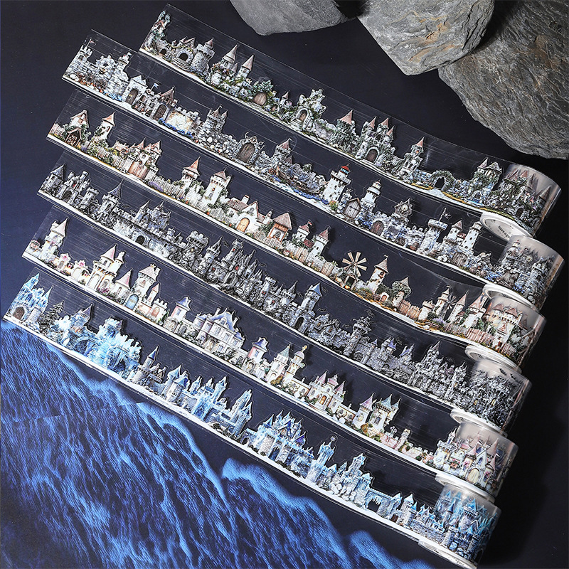 A Beautiful Day Scenic Seamless PET Tape - Fairytale Castle - Decorative Material Tape Stickers for Journals