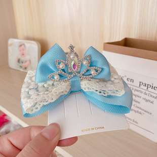 New Girls' Double-layer Bow Hairpin Princess Crown Hairpin Cute Three-dimensional Mesh Headwear Little Girls' Hair Accessories