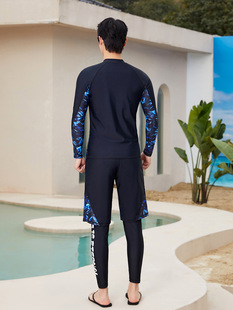 Parent-Child Diving Suit Family of Three or Four Zipper Split Long Sleeve Trousers Children's Jellyfish Suit Couple Swimsuit