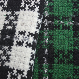 Thickened Single-Sided Roving Silver Thread Yarn-Dyed Plaid Small Fragrant Tweed Fabric Autumn and Winter Outwear Fashion Luggage Fabric