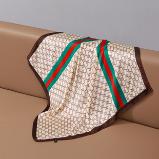 New Style Silk Scarf Women's Fashion All-Match High-Level 70 Square Scarf Korean Style Neck Protection Scarf Spring and Autumn Retro Scarf Tie Bag